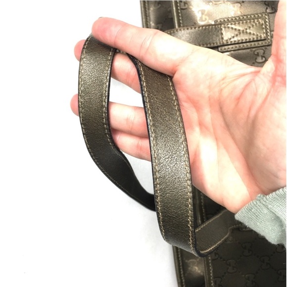 Authentic Gucci khaki green coated monogram canvas tote bag - Picture 5 of 16